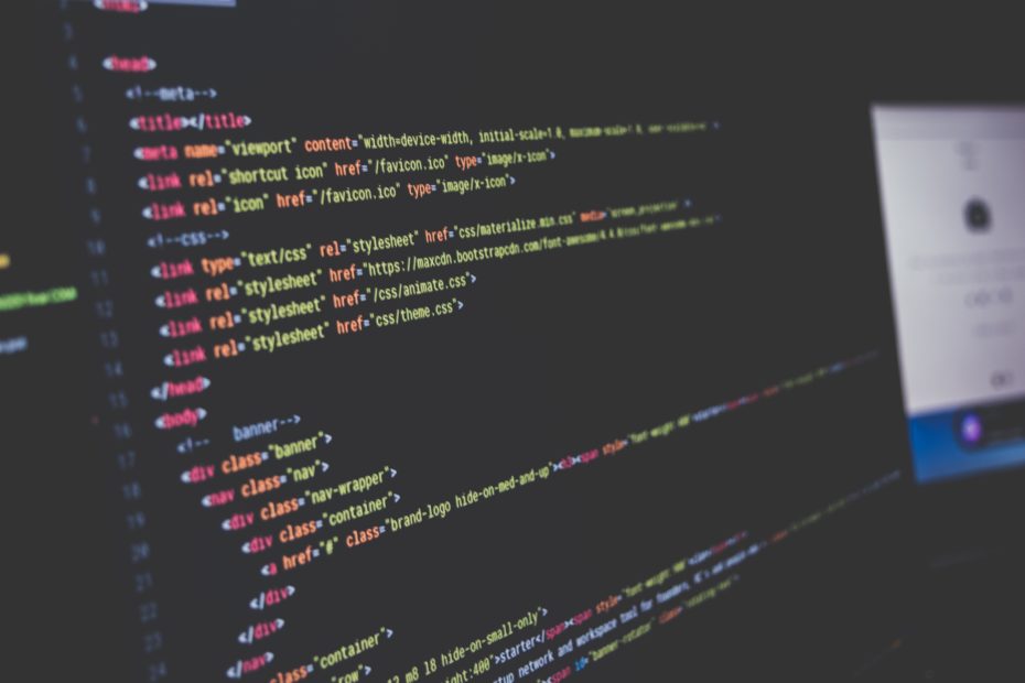 screen with code lines